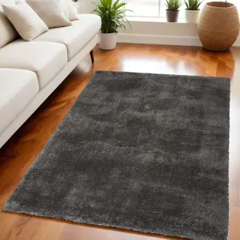 5' X 7' Gray Shag Area Rug