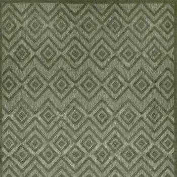 8' X 10' Dark Green And Light Green Geometric Indoor Outdoor Area Rug