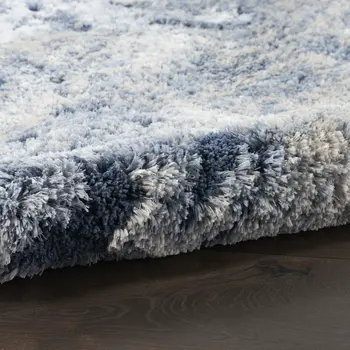 5' X 7' Sky Blue Abstract Shag Area Rug