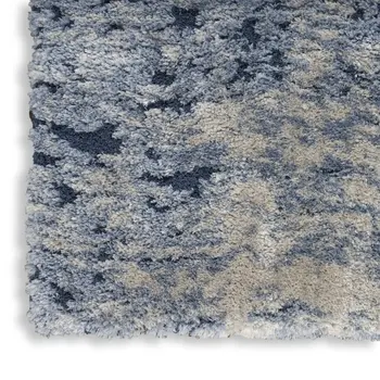 5' X 7' Sky Blue Abstract Shag Area Rug