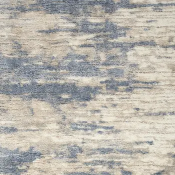 5' X 7' Light Blue Gray and Beige Abstract Shag Area Rug
