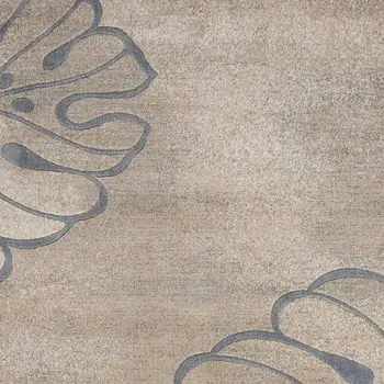 8' X 11' Beige and Gray Floral Non Skid Area Rug