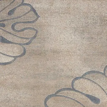 8' X 11' Beige and Gray Floral Non Skid Area Rug