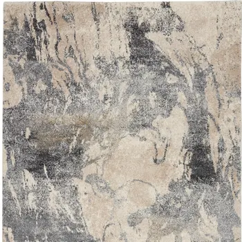 5' X 7' Cream and Gray Abstract Distressed Area Rug
