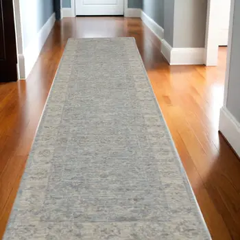 10' Blue Floral Runner Rug