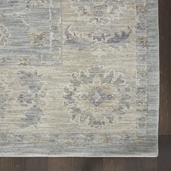 10' Blue Floral Runner Rug
