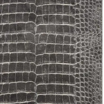 8' X 11' Beige Charcoal and Cream Animal Print Distressed Non Skid Area Rug