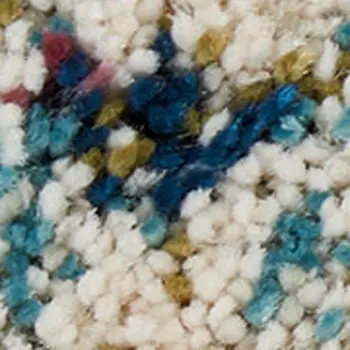 5' X 7' Cream Blue and Green Abstract Distressed Area Rug
