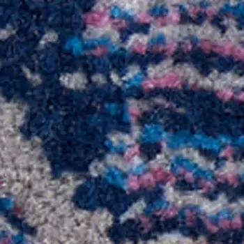 8' Ivory Blue and Green Floral Distressed Non Skid Runner Rug