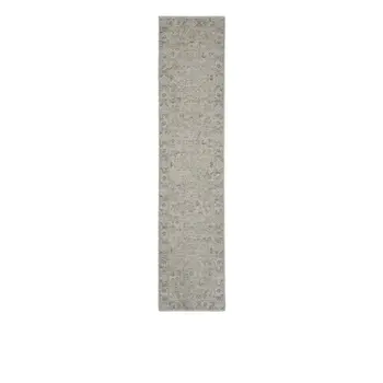 10' Gray Floral Runner Rug
