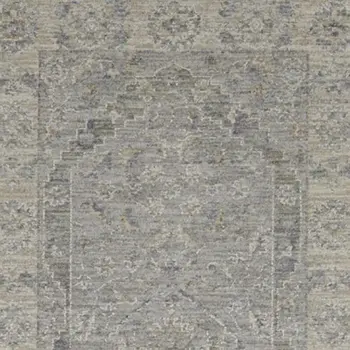10' Gray Floral Runner Rug