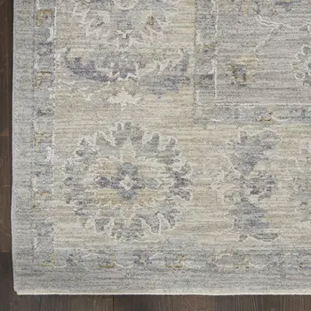 10' Gray Floral Runner Rug