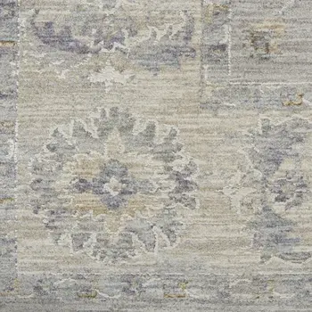 10' Gray Floral Runner Rug