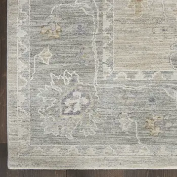 10' Gray Floral Runner Rug