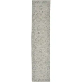 10' Gray Floral Runner Rug