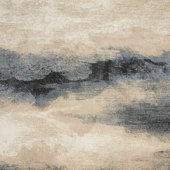 7' X 10' Gray Black and Beige Abstract Non Skid Area Rug
