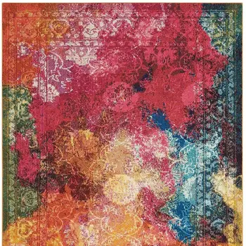 8' X 11' Graphite and Black Floral Vines Non Skid Area Rug