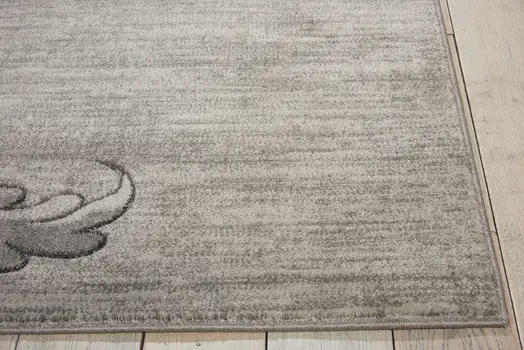 8' X 11' Graphite and Black Floral Vines Non Skid Area Rug