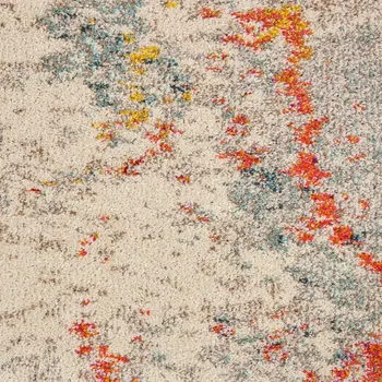 8' X 11' Ivory Abstract Power Loom Area Rug