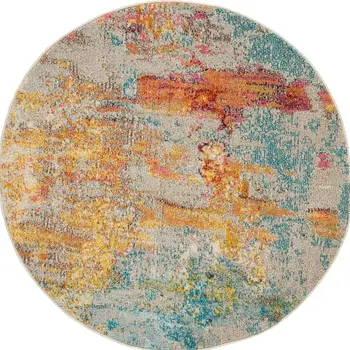 8' X 11' Ivory Abstract Power Loom Area Rug