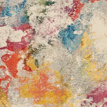 8' X 11' Ivory Abstract Power Loom Area Rug