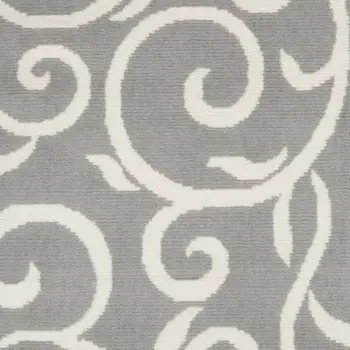5' X 8' Navy Blue and Orange Ogee Distressed Non Skid Area Rug