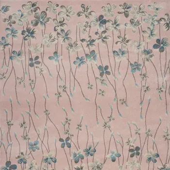 8' X 10' Pink Gray and Blue Floral Area Rug