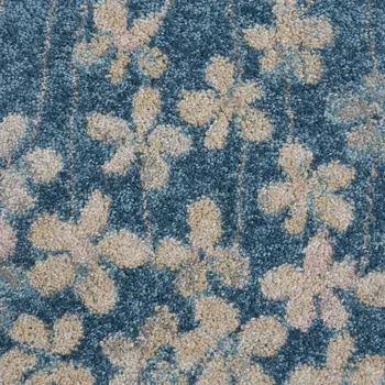 8' X 10' Pink Gray and Blue Floral Area Rug