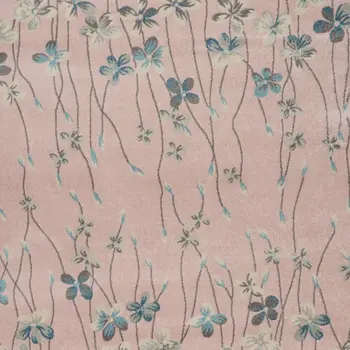 8' X 10' Pink Gray and Blue Floral Area Rug