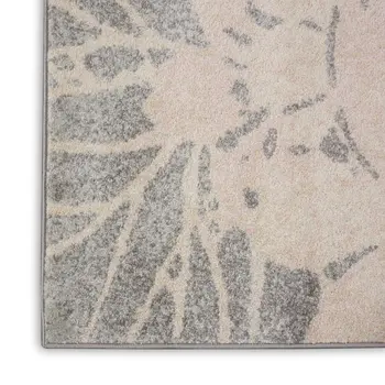 8' X 10' Gray And Pink Floral Area Rug