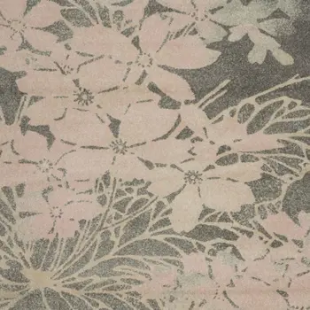 8' X 10' Gray And Pink Floral Area Rug
