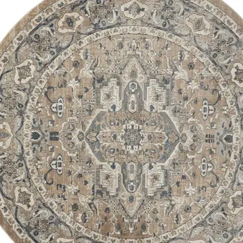 8' Charcoal Brown and Yellow Floral Distressed Runner Rug
