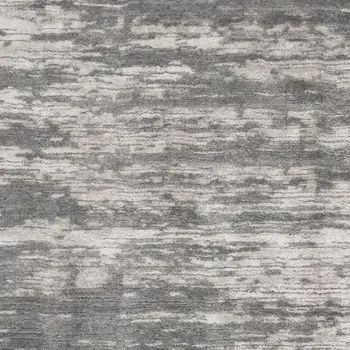 8' X 10' Charcoal and Ivory Abstract Shag Area Rug