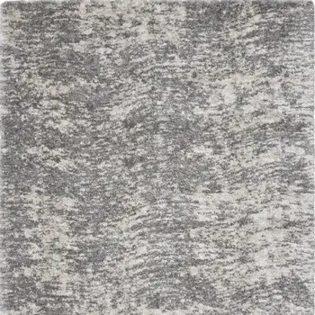 8' X 10' Charcoal and Ivory Abstract Shag Area Rug