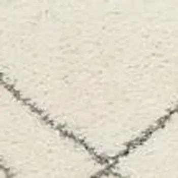 8' X 10' Ivory and Gray Geometric Shag Area Rug