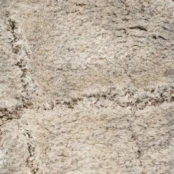 8' X 10' Beige Ivory and Gray Abstract Shag Area Rug