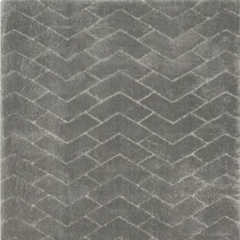 8' X 10' Gray and Light Gray Chevron Shag Area Rug