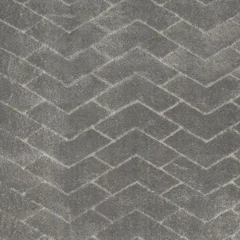 8' X 10' Gray and Light Gray Chevron Shag Area Rug