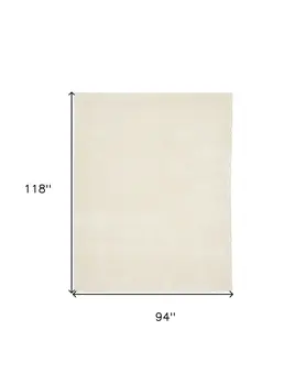 8' X 10' Ivory Shag Area Rug