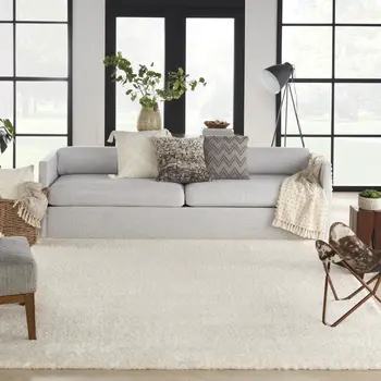 8' X 10' Ivory Shag Area Rug
