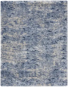8' X 10' Sky Blue Abstract Shag Area Rug