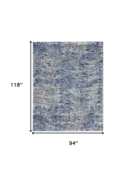 8' X 10' Sky Blue Abstract Shag Area Rug