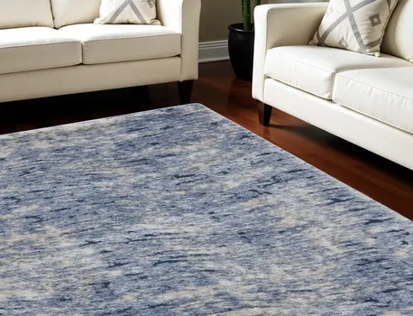 8' X 10' Sky Blue Abstract Shag Area Rug