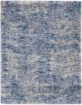 8' X 10' Sky Blue Abstract Shag Area Rug
