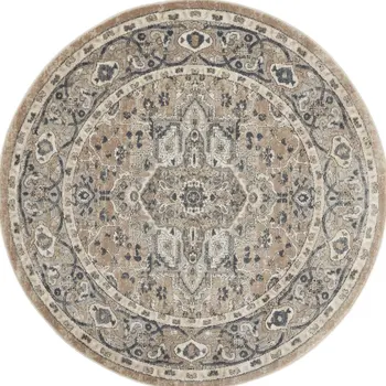 5' X 7' Blue and Red Floral Distressed Area Rug