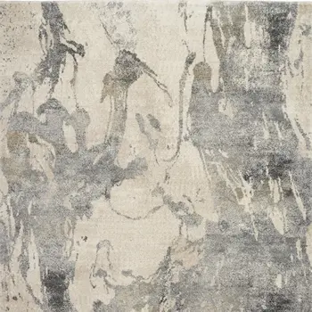 8' X 11' Cream and Gray Abstract Distressed Area Rug