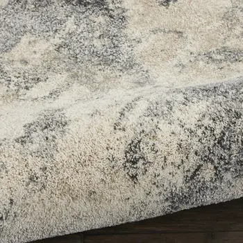 8' X 11' Cream and Gray Abstract Distressed Area Rug