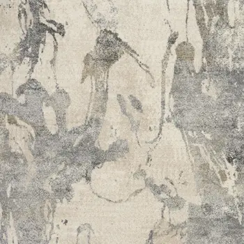 8' X 11' Cream and Gray Abstract Distressed Area Rug
