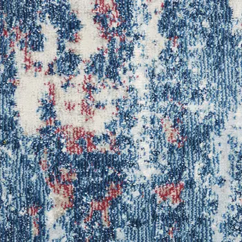 8' X 10' Ivory Red and Blue Abstract Non Skid Area Rug