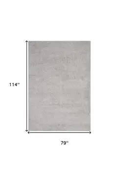 7' X 10' Gray Shag Non Skid Area Rug